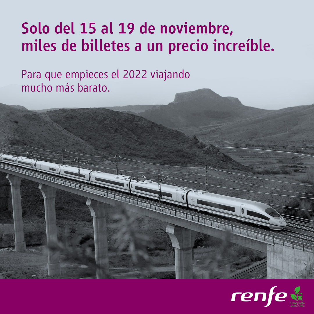 Renfe se adelanta al ‘Black Friday’ con precios especiales