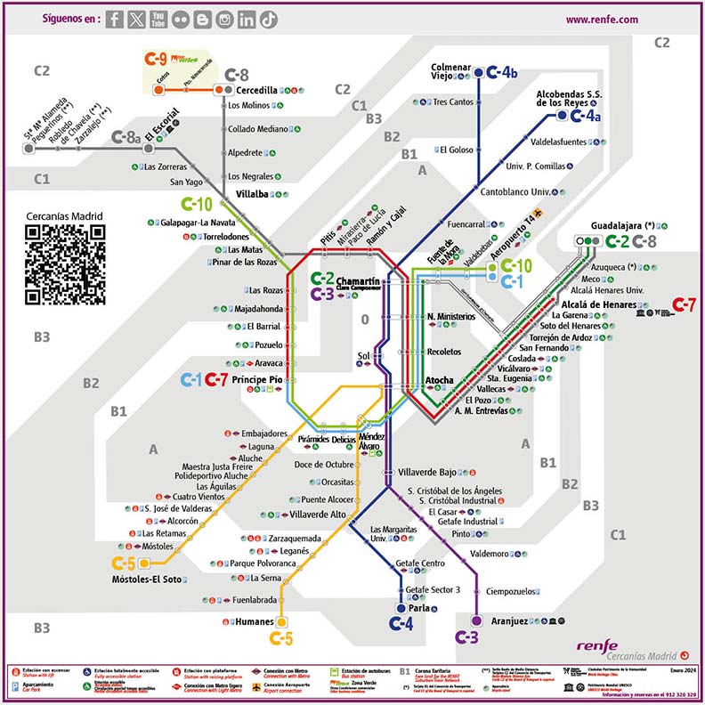 Posible necesario Clasificar Mapa de Líneas de Cercanías de Madrid - edición noviembre 2018 | es por  madrid