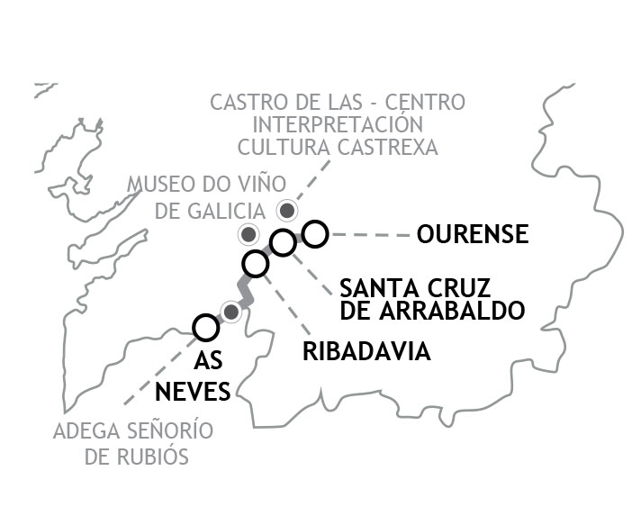 Mapa de la Ruta del Ribeiro - R�as Baixas